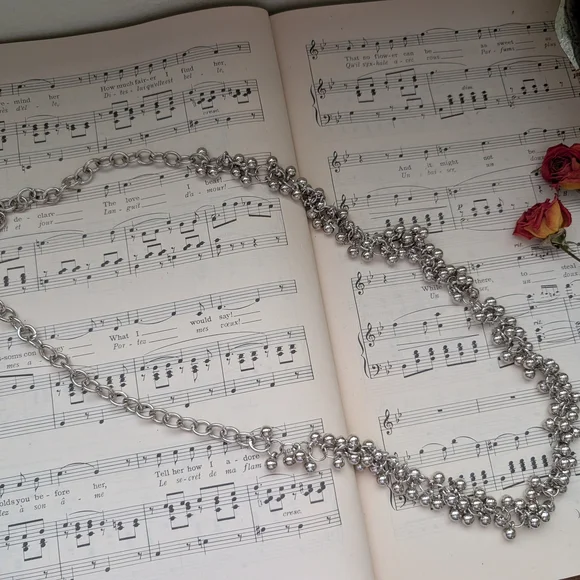 Silvertone Beaded Chain Necklace - Women's Jewelry - Picture 11 of 11